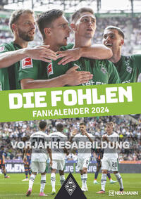 N NEUMANNVERLAGE - Borussia Mönchengladbach 2025 Wandkalender, 29x42cm, Fußball-Kalender mit Motiven der Stars, Fan-Kalender mit Fußball-Highlights, Spiralbindung und deutsches Kalendarium