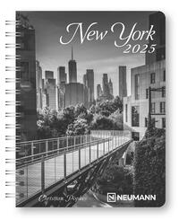 N NEUMANNVERLAGE - New York 2025 Diary, 16,5x21,6cm, Taschenkalender mit zwölf Bildseiten und Notizseiten, herausnehmbaren Planer, Jahres- und Monatsübersicht und internationales Kalendarium