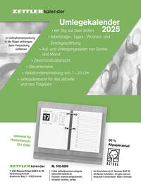 Umlege-Kalender 2025 - 8x10,8 cm - 1 Tag auf 2 Seiten - zum Einheften - Bürokalender mit 2-fach Lochung - Stundeneinteilung von 7 - 20 Uhr - 336-0000