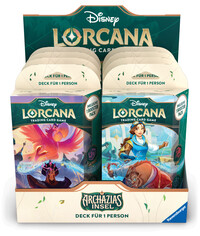Disney Lorcana TCG: Archazias Insel - Einzelspieler Deck Display mit 8 Decks für je 1 Person (Deutsch)