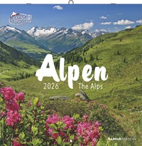 Alpha Edition - Alpen 2026 Broschürenkalender, 30x30cm, Wandkalender mit Platz für Notizen und Termine, Aufnahmen der Alpen, Monatsübersicht und Ferientermine DE/AT/CH