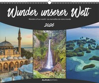 Alpha Edition - Wunder unserer Welt 2026 – Wandkalender 52×42,5 cm mit 12 beeindruckenden Natur- & Kulturschauplätzen, dekorativer Monatskalender für Weltenbummler & Naturliebhaber