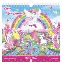 Lissy Pony - Lissy Pony Kalender 2026 – Bastel- und Rätselkalender 31×31 cm mit 53 Blättern & Glitzerstickern, Kreativkalender für Kinder