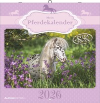 Alpha Edition - Mein Pferdekalender 2026 – Wandkalender 30x30 cm inkl. Poster – für Reit- & Pferdeliebhaber – 12 Pferdefotografien, viel Platz für Notizen, mit Feiertagen & Ferienterminen