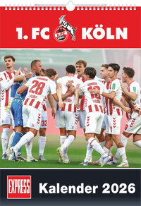 DUMONT - 1. FC Köln 2026 - Fußball-Kalender - 30 x 42 cm – Fußball-Fankalender – EXPRESS Wandkalender mit Spielterminen, perfekt für Fußball Fans