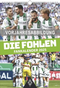 N Neumann - Borussia Mönchengladbach 2026 – Wandkalender A3 (30x42 cm) mit 12 Monatsblättern, deutschem Kalendarium & Spiralbindung, Fußball-Fankalender mit Spielerfotografien
