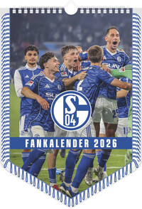 N Neumann - FC Schalke 04 2026 – Bannerkalender A3 (30x42 cm) mit 12 Monatsblättern, deutschem Kalendarium & Spiralbindung, Fußball-Wandkalender mit Spielerfotografien für Fans