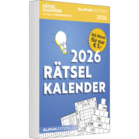 Alpha Edition - Rätselkalender 2026 – Tagesabreißkalender 15×21 cm mit 365 Knobel- & Denksportaufgaben, abwechslungsreicher Tischkalender zum Aufhängen & Aufstellen, Gehirnjogging für Rätsel-Fans