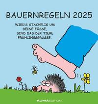 Alpha Edition - Bauernregeln 2025 Postkartenkalender, 16x17cm, Kalender mit Postkarten zum Heraustrennen, Monatsübersicht, zum Aufstellen oder Aufhängen und internationales Kalendarium