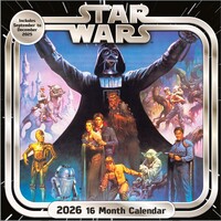 Pyramid - STAR WARS 2026 – Broschürenkalender 30×30 cm mit Darth Vader, Luke Skywalker, Yoda & Millennium Falcon – Wandkalender für Jedi, Sith & Sci-Fi-Fans