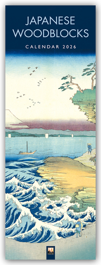 Japanese Woodblocks – Japanische Holzschnitte – Slimline-Kalender 2026 – Original Flame Tree Publishing-Kalender Slimeline [Kalender]