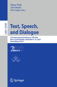 Text, Speech, and Dialogue