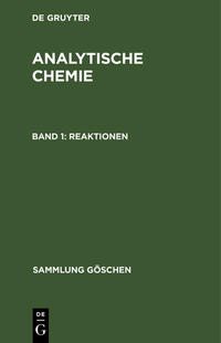 Johannes Hoppe: Analytische Chemie / Reaktionen