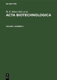 Acta Biotechnologica. Volume 1, Number 4