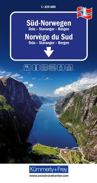 Kümmerly+Frey Regional-Strassenkarte 1 Süd-Norwegen 1:325.000