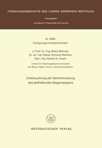 Untersuchung der Verschmutzung des abfließenden Regenwassers