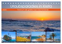 Urlaubsparadies in Kreta (Tischkalender 2025 DIN A5 quer), CALVENDO Monatskalender