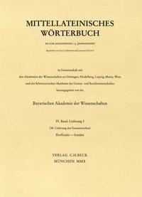 Mittellateinisches Wörterbuch 38. Lieferung (florificatio - frendor)