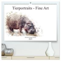 Tierportraits - Fine Art (hochwertiger Premium Wandkalender 2025 DIN A2 quer), Kunstdruck in Hochglanz