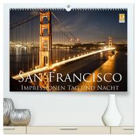 San Francisco Impressionen Tag und Nacht (hochwertiger Premium Wandkalender 2025 DIN A2 quer), Kunstdruck in Hochglanz