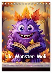 Lila Monster Moli - Der Monster Kinderkalender durch die Jahreszeiten (Tischkalender 2025 DIN A5 hoch), CALVENDO Monatskalender