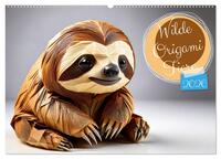 Wilde Origami Tiere (Wandkalender 2026 DIN A2 quer), CALVENDO Monatskalender