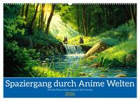 Spaziergang durch Anime Welten (Wandkalender 2026 DIN A2 quer), CALVENDO Monatskalender