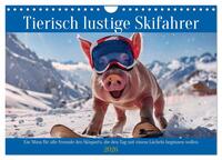 Tierisch lustige Skifahrer (Wandkalender 2026 DIN A4 quer), CALVENDO Monatskalender