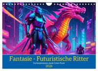 Fantasie - Futuristische Ritter (Wandkalender 2026 DIN A4 quer), CALVENDO Monatskalender