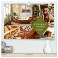 Wohnträume aus Holz (hochwertiger Premium Wandkalender 2026 DIN A2 quer), Kunstdruck in Hochglanz