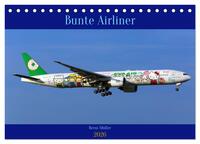 Bunte Airliner (Tischkalender 2026 DIN A5 quer), CALVENDO Monatskalender