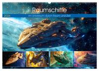 Raumschiffe - Im Universum durch Raum und Zeit (Wandkalender 2026 DIN A2 quer), CALVENDO Monatskalender