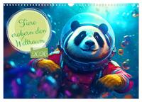 Tiere erobern den Weltraum (Wandkalender 2026 DIN A3 quer), CALVENDO Monatskalender