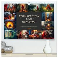 Rotkäppchen und der Wolf (hochwertiger Premium Wandkalender 2026 DIN A2 quer), Kunstdruck in Hochglanz