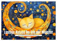 Lustige Katzen im Stil der Meister (Wandkalender 2026 DIN A2 quer), CALVENDO Monatskalender