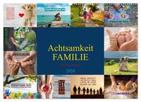 Achtsamkeit FAMILIE mit coolen Sprüchen (Wandkalender 2026 DIN A2 quer), CALVENDO Monatskalender