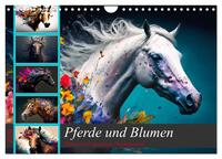 Pferde und Blumen (Wandkalender 2026 DIN A4 quer), CALVENDO Monatskalender