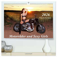 Motorräder und Sexy Girls (hochwertiger Premium Wandkalender 2026 DIN A2 quer), Kunstdruck in Hochglanz