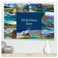 Türkisblaue Seen (hochwertiger Premium Wandkalender 2026 DIN A2 quer), Kunstdruck in Hochglanz