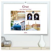 Graz - eine Stadt mit Flair (hochwertiger Premium Wandkalender 2026 DIN A2 quer), Kunstdruck in Hochglanz