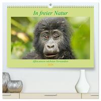 In freier Natur Affen, unsere nächsten Verwandten (hochwertiger Premium Wandkalender 2026 DIN A2 quer), Kunstdruck in Hochglanz