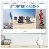 ST. PETER ORDING Strand und Meer (hochwertiger Premium Wandkalender 2026 DIN A2 quer), Kunstdruck in Hochglanz