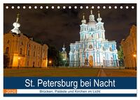 St. Petersburg bei Nacht (Tischkalender 2026 DIN A5 quer), CALVENDO Monatskalender
