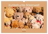 Kunterbunte Bärenwelt - Teddys (Wandkalender 2026 DIN A3 quer), CALVENDO Monatskalender