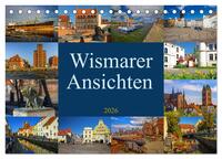 Wismarer Ansichten 2026 (Tischkalender 2026 DIN A5 quer), CALVENDO Monatskalender
