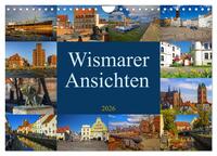 Wismarer Ansichten 2026 (Wandkalender 2026 DIN A4 quer), CALVENDO Monatskalender