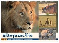 Wildtierparadies Afrika - Eine Foto-Reise durch die Savannen (Wandkalender 2026 DIN A2 quer), CALVENDO Monatskalender