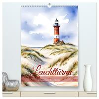 Leuchttürme, Wegweiser der Meere (hochwertiger Premium Wandkalender 2026 DIN A2 hoch), Kunstdruck in Hochglanz