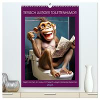 Tierisch lustiger Toilettenhumor (hochwertiger Premium Wandkalender 2026 DIN A2 hoch), Kunstdruck in Hochglanz