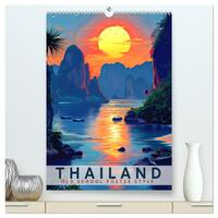 Thailand - Old School Poster Style (hochwertiger Premium Wandkalender 2026 DIN A2 hoch), Kunstdruck in Hochglanz